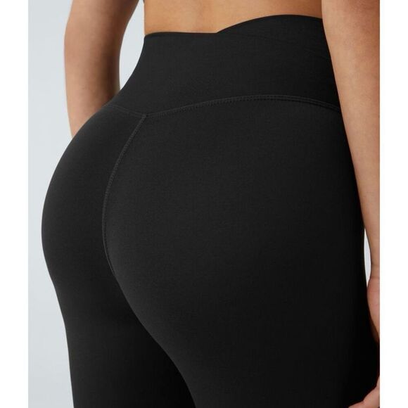 Halara Softlyzero Crossover Color Block Leggings-UPF50+ Black Size XS 7/8 Length - Picture 5 of 12